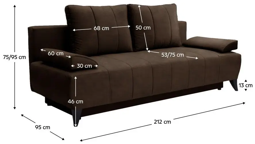 Canapea Tempo Kondela Bero (Brown)