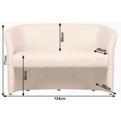 Fotoliu dublu Tempo Kondela Cuba (Beige) Thumb