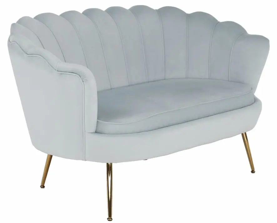 Диван Tempo Kondela Noblin 132x76 (Gray-Light Blue/Golden Chrome)