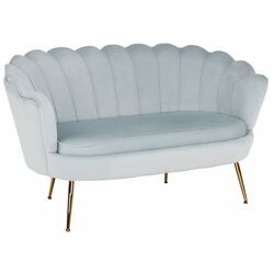 Canapea Tempo Kondela Noblin 132x76 (Gray-Light Blue/Golden Chrome)