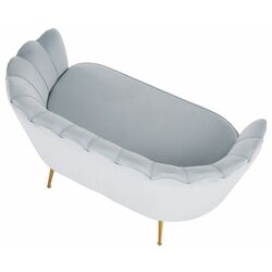 Диван Tempo Kondela Noblin 132x76 (Gray-Light Blue/Golden Chrome) Thumb