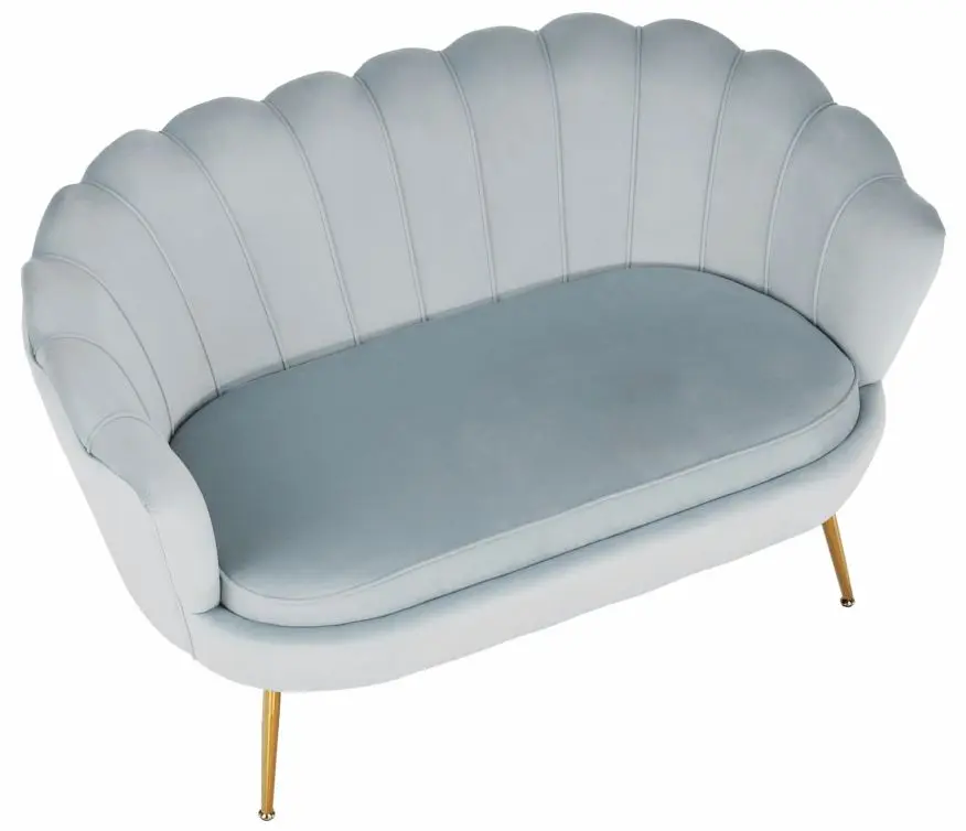 Диван Tempo Kondela Noblin 132x76 (Gray-Light Blue/Golden Chrome)