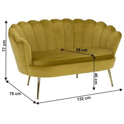 Диван Tempo Kondela Noblin 132x76 (Mustard/Golden Chrome) Thumb