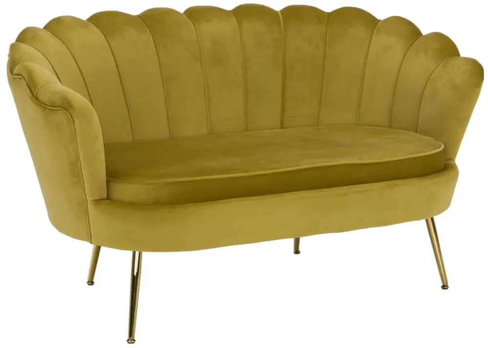 Диван Tempo Kondela Noblin 132x76 (Mustard/Golden Chrome)