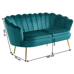 Canapea Tempo Kondela Noblin 160x76 (Emerald/Golden Chrome) Thumb