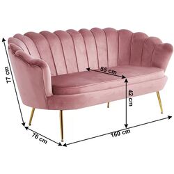 Диван Tempo Kondela Noblin 76x160 (Pink/Golden Chrome) Thumb