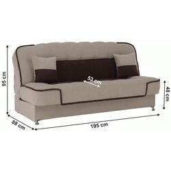 Canapea Tempo Kondela Persi (Beige/Brown) Thumb