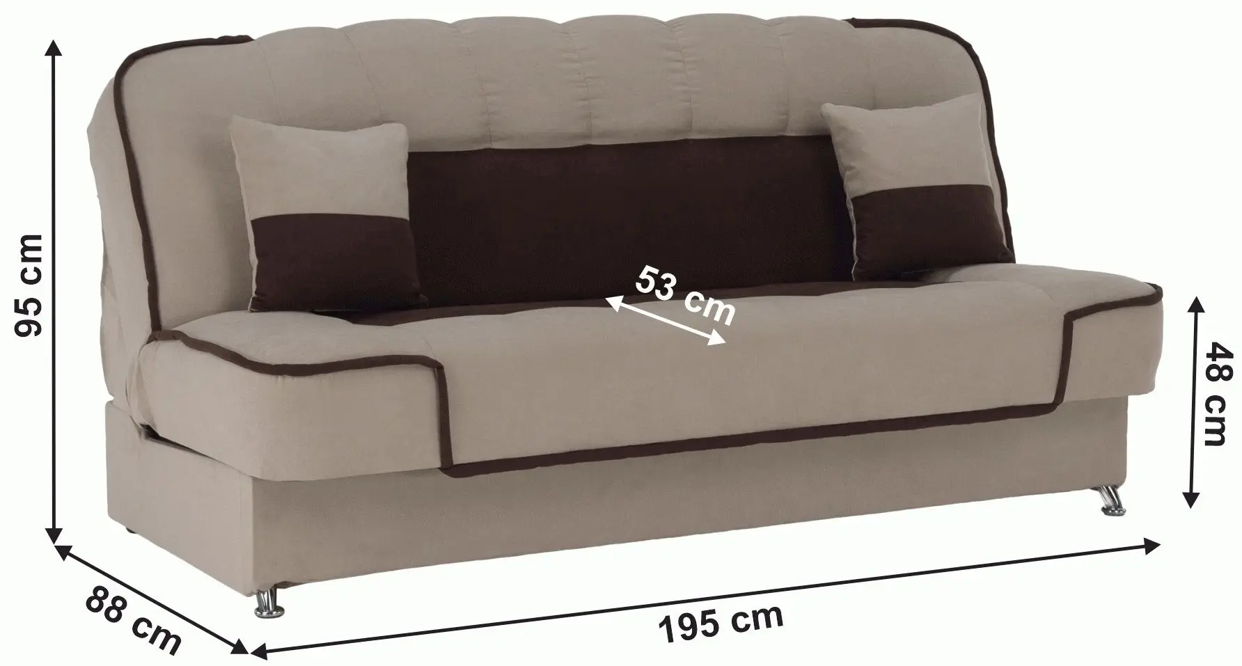 Canapea Tempo Kondela Persi (Beige/Brown)