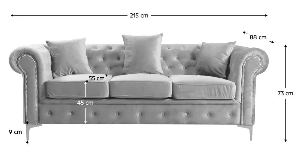 Canapea Tempo Kondela Romano 3-locuri (Light Gray)