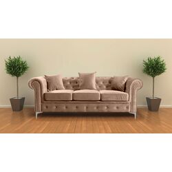 Canapea Tempo Kondela Romano 3-locuri/extensibil (Light Brown)