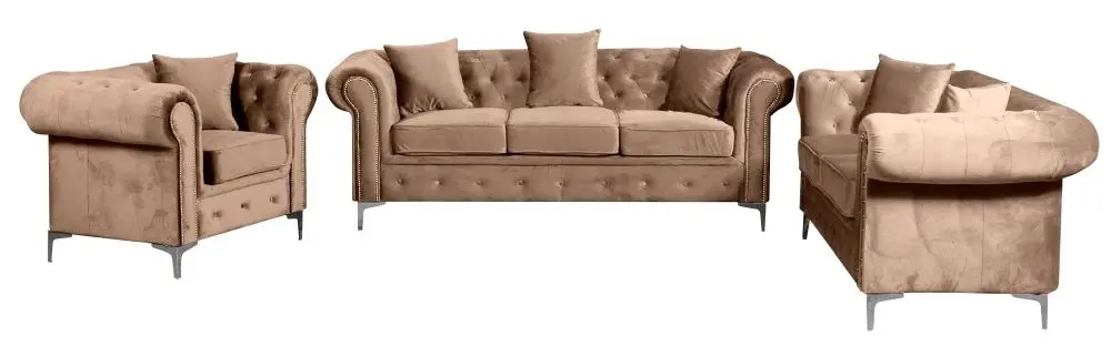 Canapea Tempo Kondela Romano 3-locuri/extensibil (Light Brown)