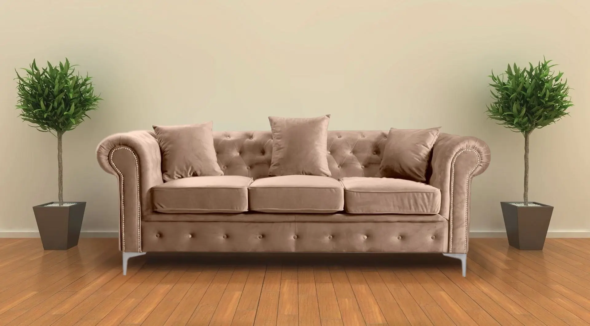 Canapea Tempo Kondela Romano 3-locuri/extensibil (Light Brown)