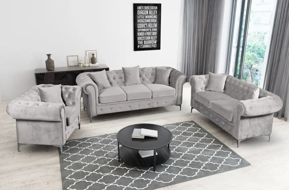 Canapea Tempo Kondela Romano 3-locuri/extensibil (Light Gray) - 6