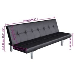 Canapea VidaXL 241722 (Black) Thumb