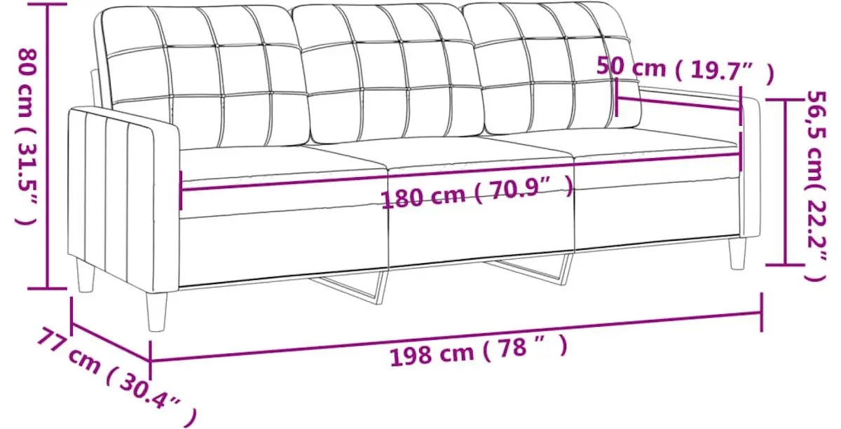 Canapea VidaXL 359099 (Light Grey)