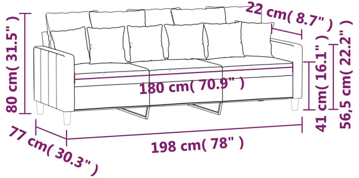 Canapea VidaXL 359314 (Dark Grey)