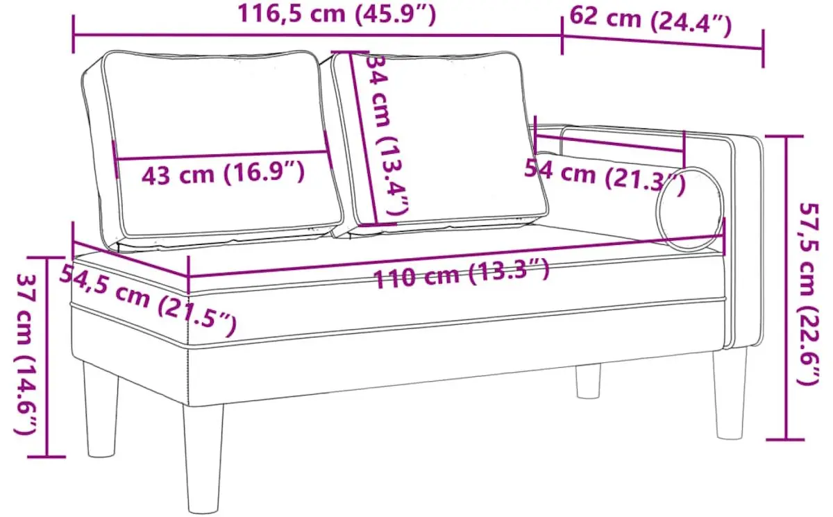 Диван VidaXL 4007580 (Dark Grey)