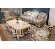 Living Charme&Luxe Furniture Basak №9 (Beige Marble/Gold/Gray)