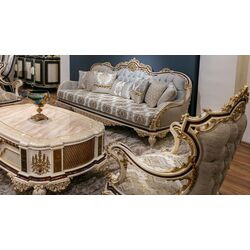 Living Charme&Luxe Furniture Basak №9 (Beige Marble/Gold/Gray) Thumb