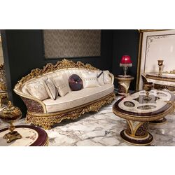 Living Charme&Luxe Furniture Estelya №9 (Beige Marble/Gold/Brown) Thumb