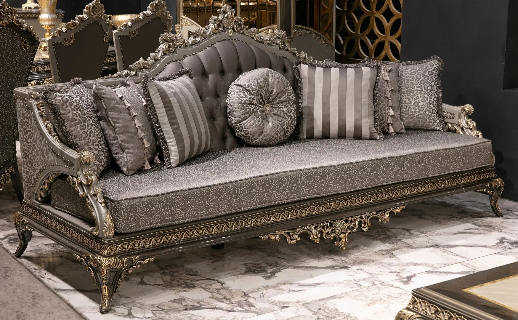 Living Charme&Luxe Furniture Lotus №9 (Gray/Gold/Brown)