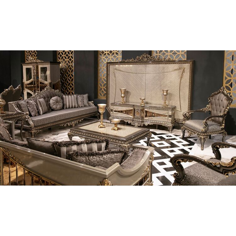 Гостиная Charme&Luxe Furniture Lotus Nr.9 (Gray/Gold/Brown)