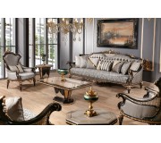 Living Charme&Luxe Furniture Manolya №9 (Chocolate/Gold/Gray)