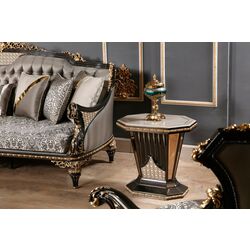 Living Charme&Luxe Furniture Manolya №9 (Chocolate/Gold/Gray) Thumb