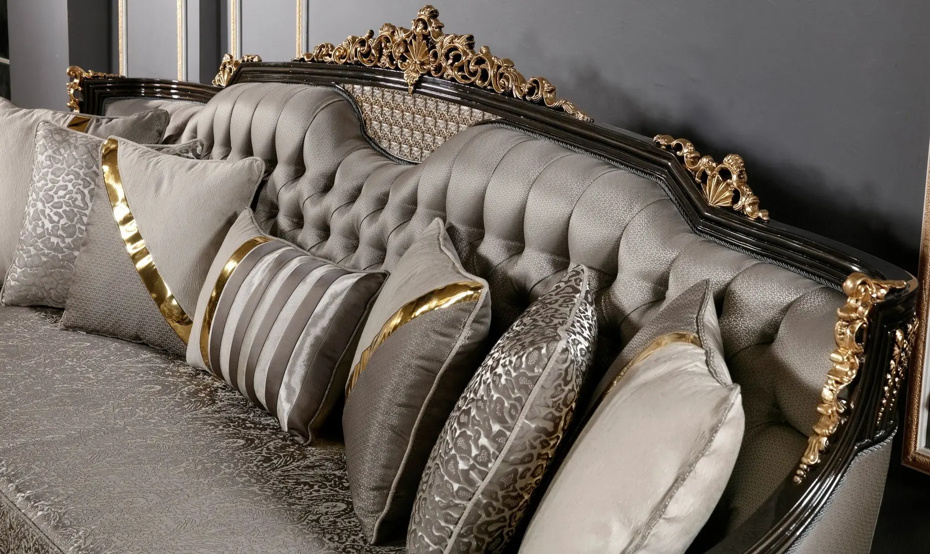 Living Charme&Luxe Furniture Manolya №9 (Chocolate/Gold/Gray)