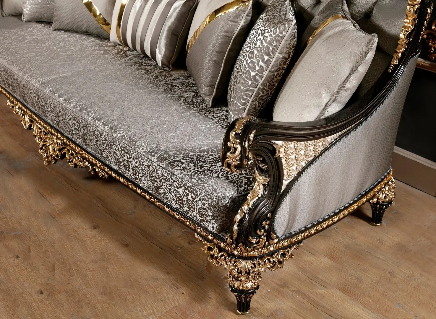 Living Charme&Luxe Furniture Manolya №9 (Chocolate/Gold/Gray)