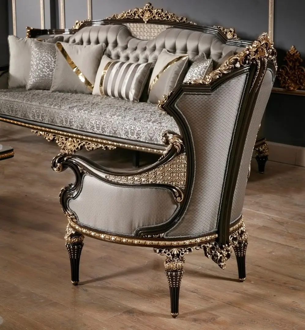 Living Charme&Luxe Furniture Manolya №9 (Chocolate/Gold/Gray)