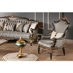 Living Charme&Luxe Furniture Manolya №9 (Chocolate/Gold/Gray) Thumb