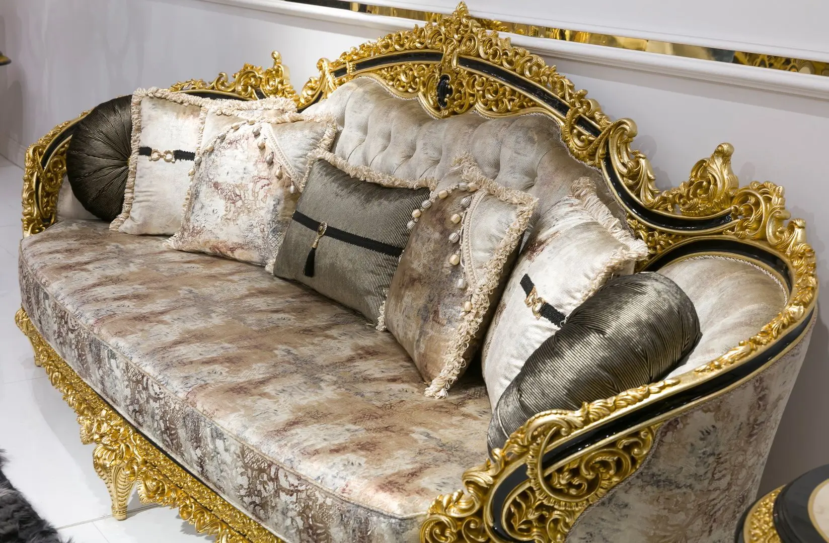 Living Charme&Luxe Furniture Paris №9 (Gold/Gray-Beige/Black)