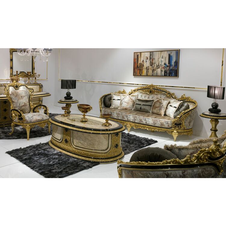 Гостиная Charme&Luxe Furniture Paris Nr.9 (Gold/Gray-Beige/Black)