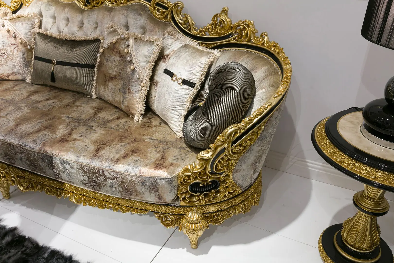 Living Charme&Luxe Furniture Paris №9 (Gold/Gray-Beige/Black)