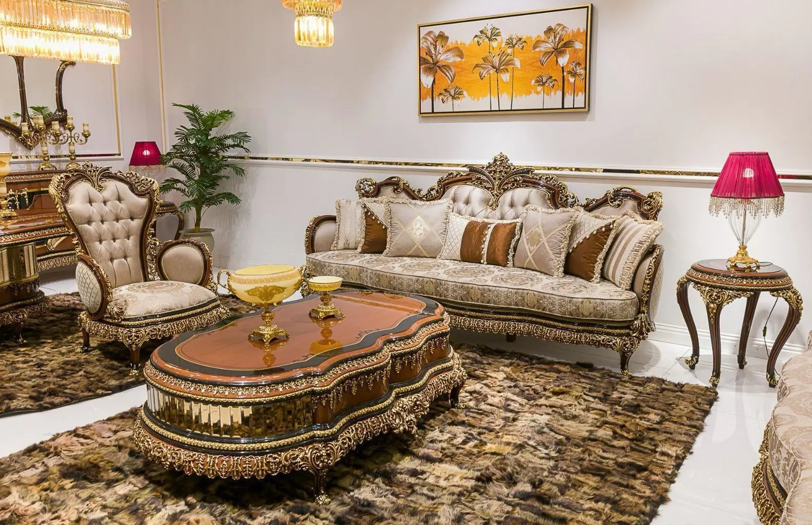 Living Charme&Luxe Furniture Riva №9 (Brown/Gold/Cappuccino)