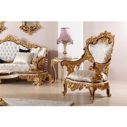 Living Charme&Luxe Furniture Saltanat №9 (Beige Marble/Gold/Brown) Thumb