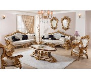 Living Charme&Luxe Furniture Saltanat №9 (Beige Marble/Gold/Brown)