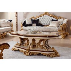 Living Charme&Luxe Furniture Saltanat №9 (Beige Marble/Gold/Brown) Thumb