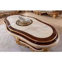 Living Charme&Luxe Furniture Saltanat №9 (Beige Marble/Gold/Brown) Thumb