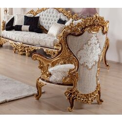 Living Charme&Luxe Furniture Saltanat №9 (Beige Marble/Gold/Brown) Thumb