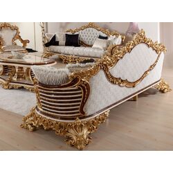 Living Charme&Luxe Furniture Saltanat №9 (Beige Marble/Gold/Brown) Thumb