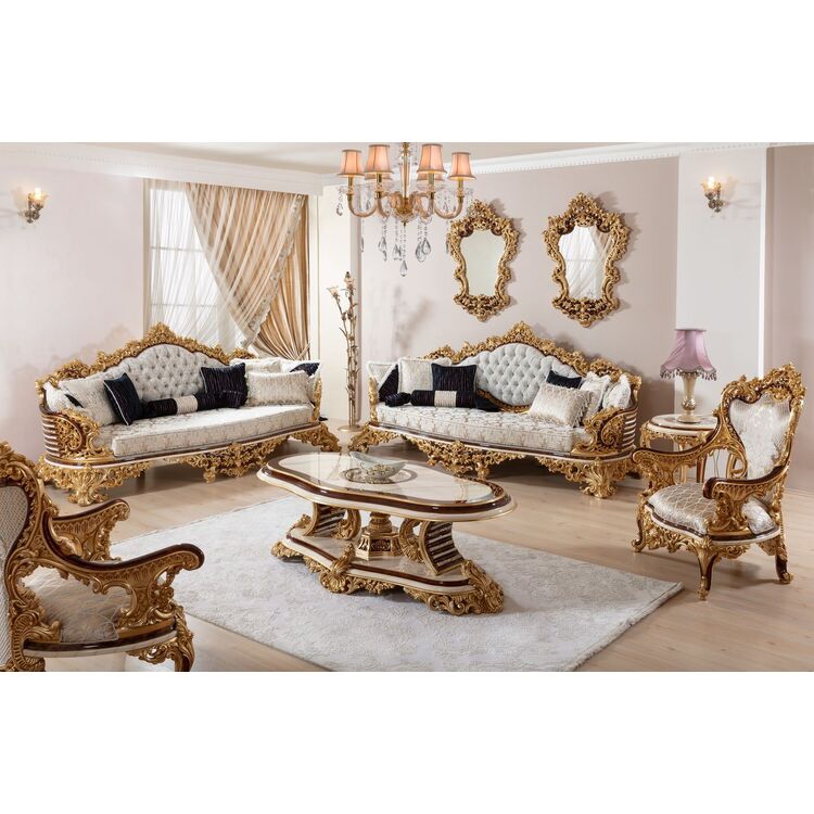 Гостиная Charme&Luxe Furniture Saltanat Nr.9 (Beige Marble/Gold/Brown)