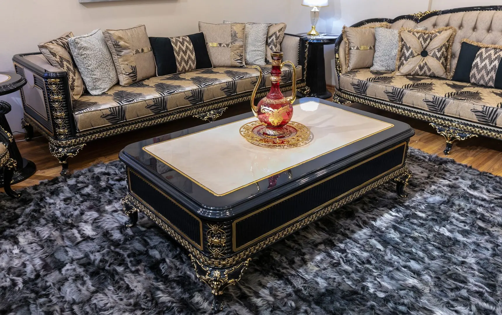 Living Charme&Luxe Furniture Siyah Inci №9 (Black/Beige/Gold)