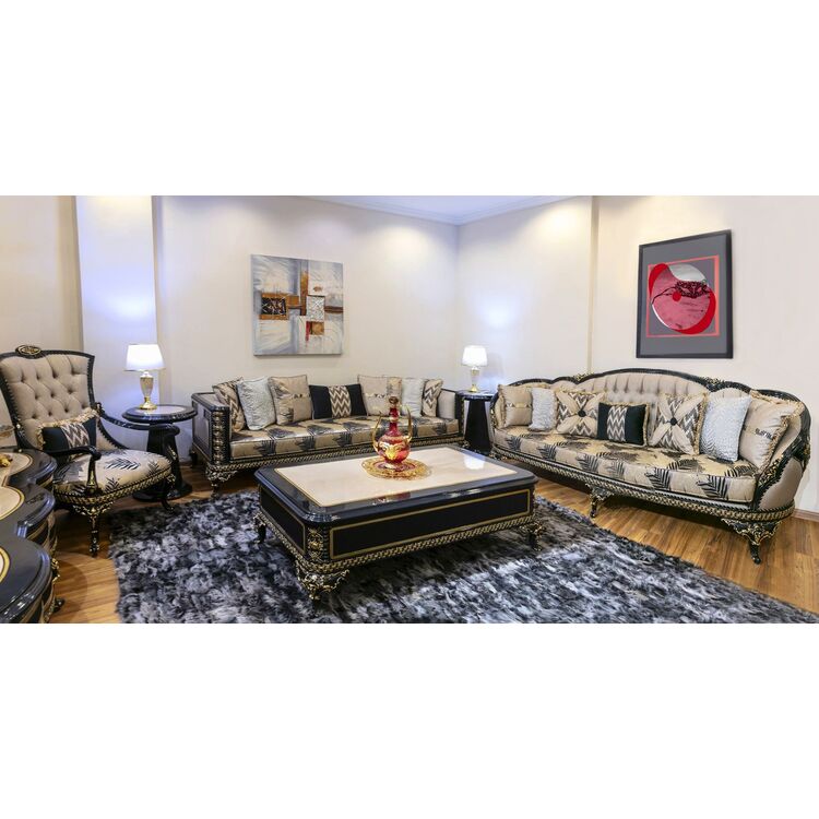 Гостиная Charme&Luxe Furniture Siyah Inci Nr.9 (Black/Beige/Gold)