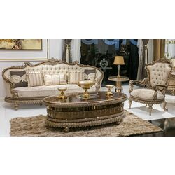 Living Charme&Luxe Furniture Venedik №9 (Dark Cappuccino/Gold/Brown) Thumb