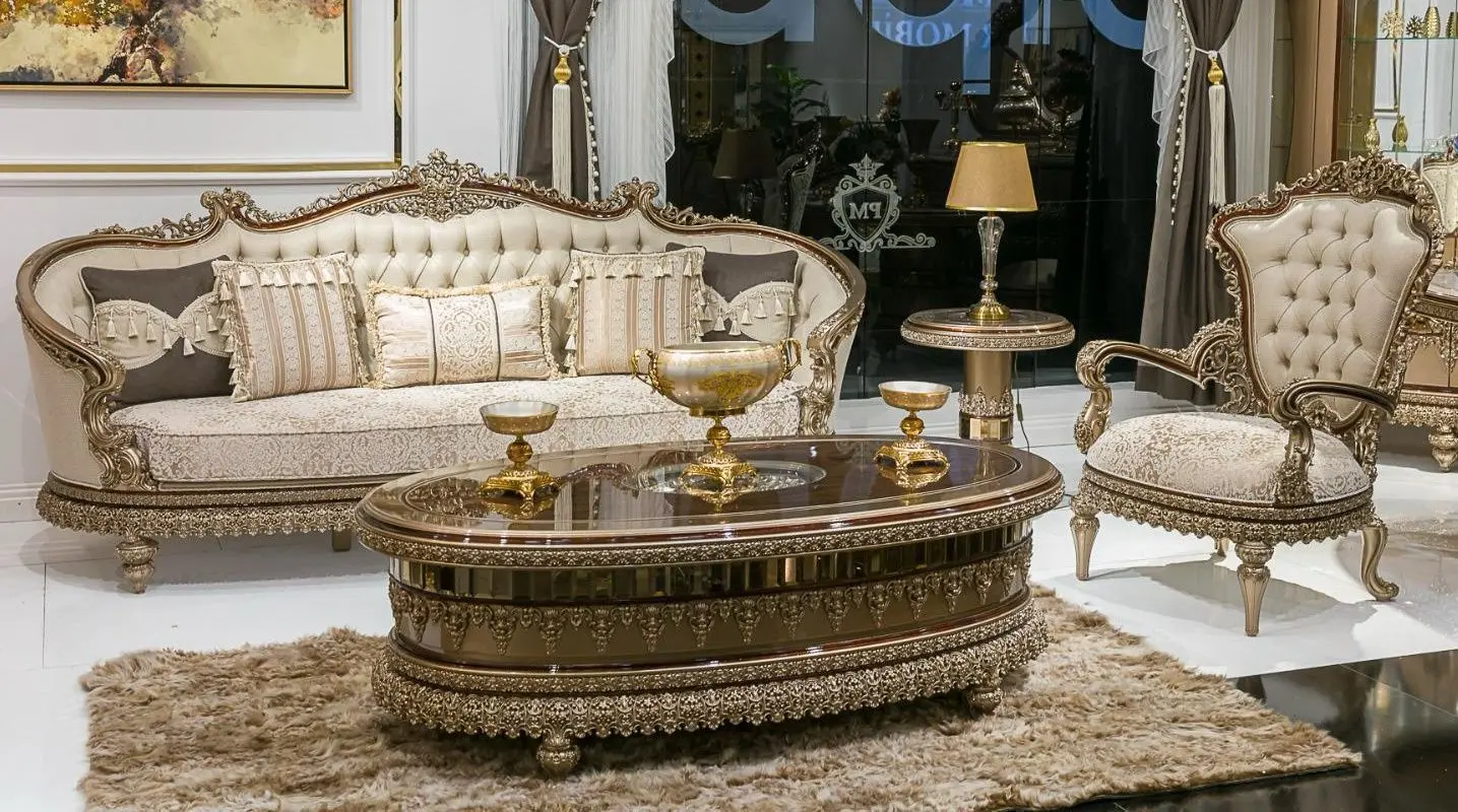Living Charme&Luxe Furniture Venedik №9 (Dark Cappuccino/Gold/Brown)