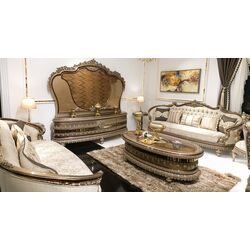 Living Charme&Luxe Furniture Venedik №9 (Dark Cappuccino/Gold/Brown)