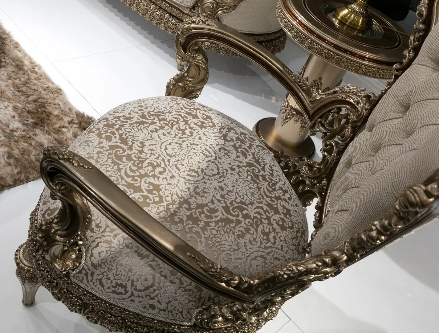 Living Charme&Luxe Furniture Venedik №9 (Dark Cappuccino/Gold/Brown)