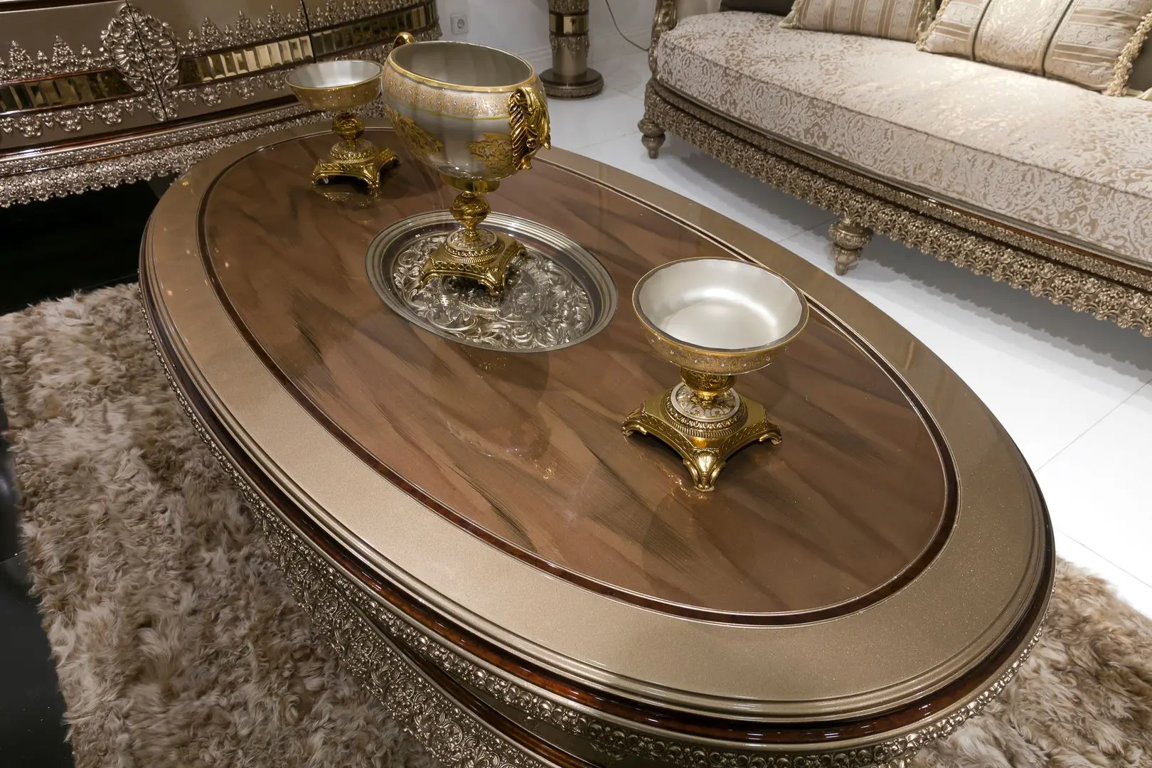 Living Charme&Luxe Furniture Venedik №9 (Dark Cappuccino/Gold/Brown)